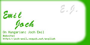 emil joch business card